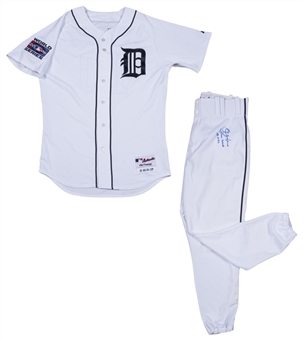 2006 Jim Leyland Game Used, Signed & Inscribed Detroit Tigers World Series Home Jersey & Pants (Beckett) 